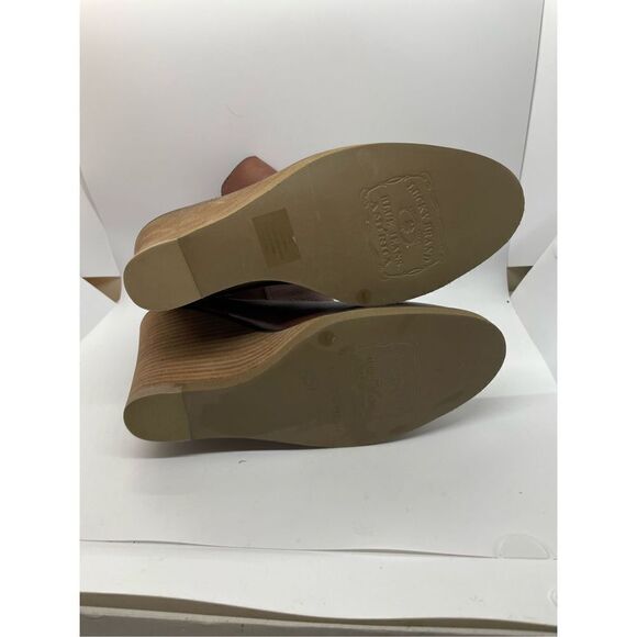 Lucky Brand Women's Fedora Cognac Brown Chelsea Stacked Heel Wedge Boots Size 10 - Picture 7 of 10